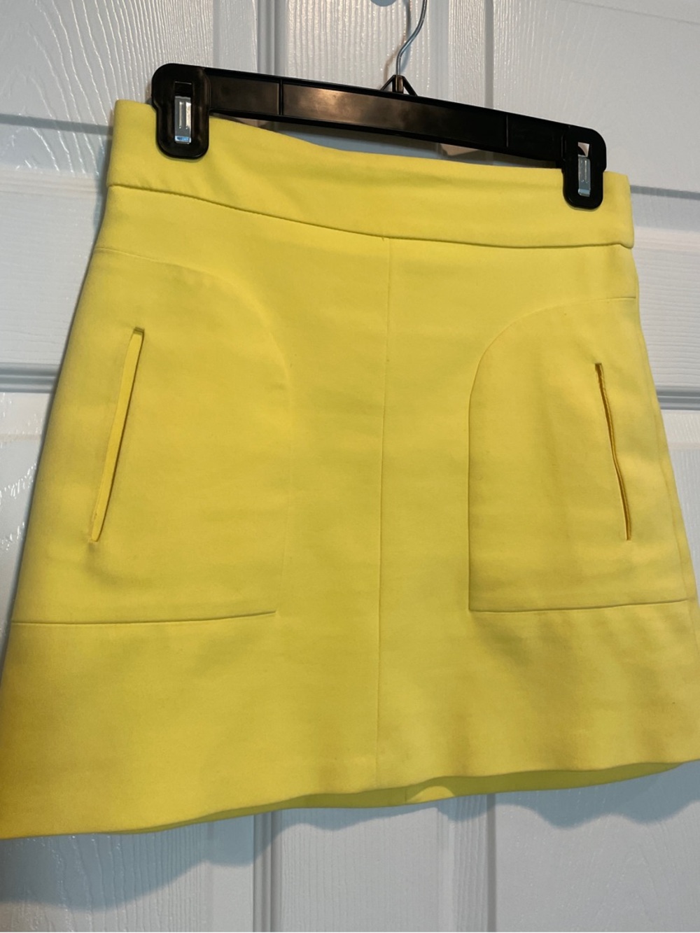Zara Bright Yellow High-Rise Mini Skirt with Front Pockets